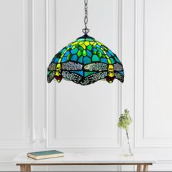 Tiffany-Style Stained Glass Pendant Light
