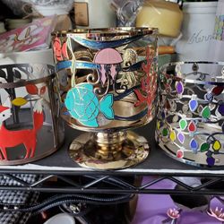 Three Wick Jar Candle Holders, Each, Like New Or New