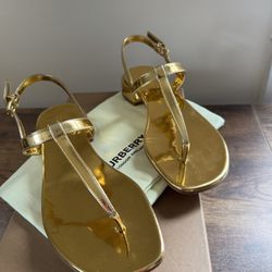 Burberry Authentic Sandal Heel 20 Leather Sole 