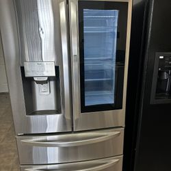 LG double bottom freezer with glass instaview door