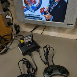 Sega Genesis Atgames system, 2 controllers preloaded games including sonics and madden 97 cartridge 