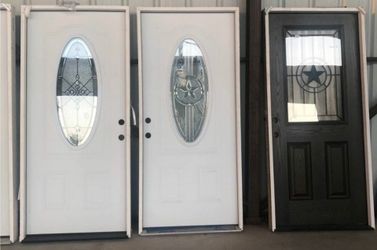Exterior Entry Doors with Decorative Glass Inserts