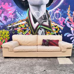 FINAL SALE Off White Leather Couch