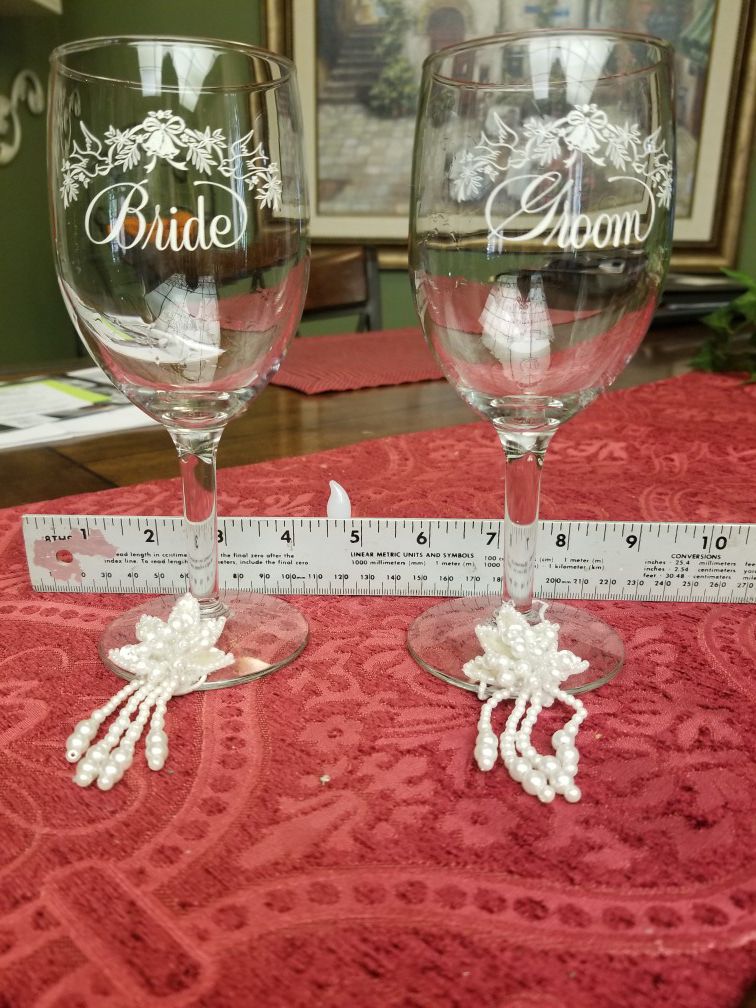 Bride & Groom Wine Glasses