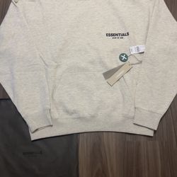 Fear of God Essentials Hoodie Light Oatmeal Size: M