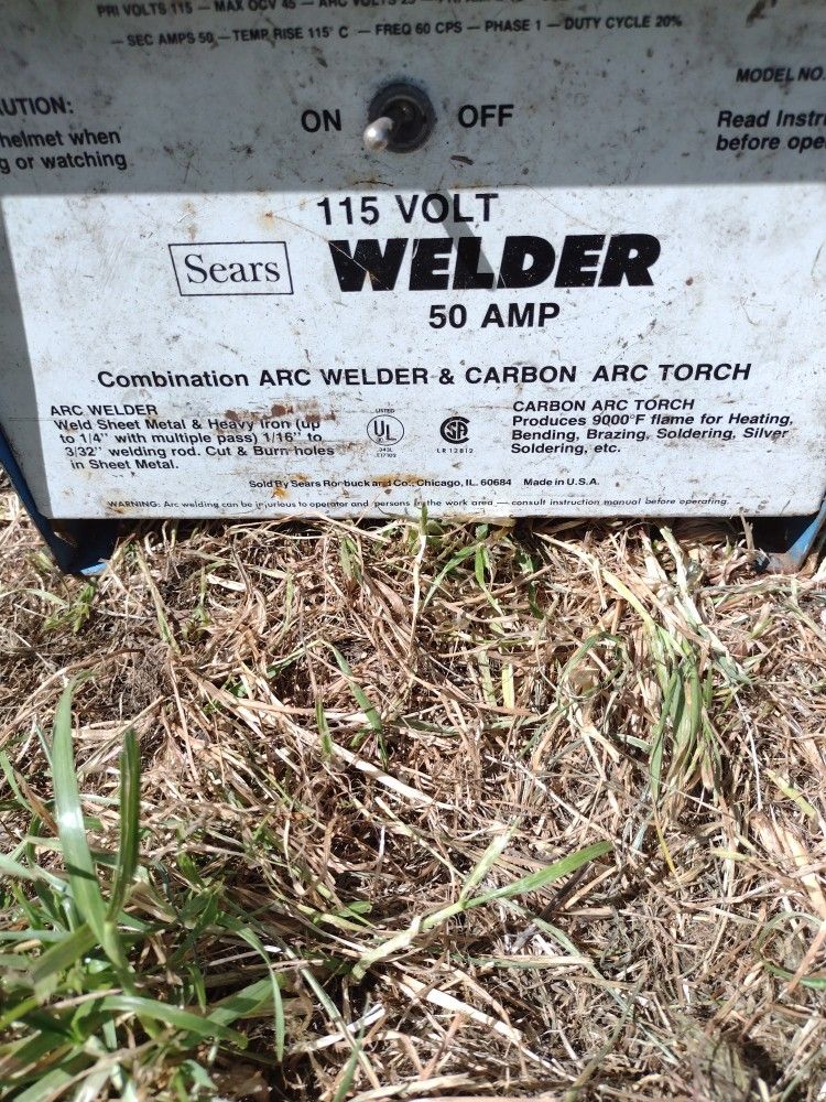 Vintage Sears 50 Amp Arc Welder And Carbon Arc Torch