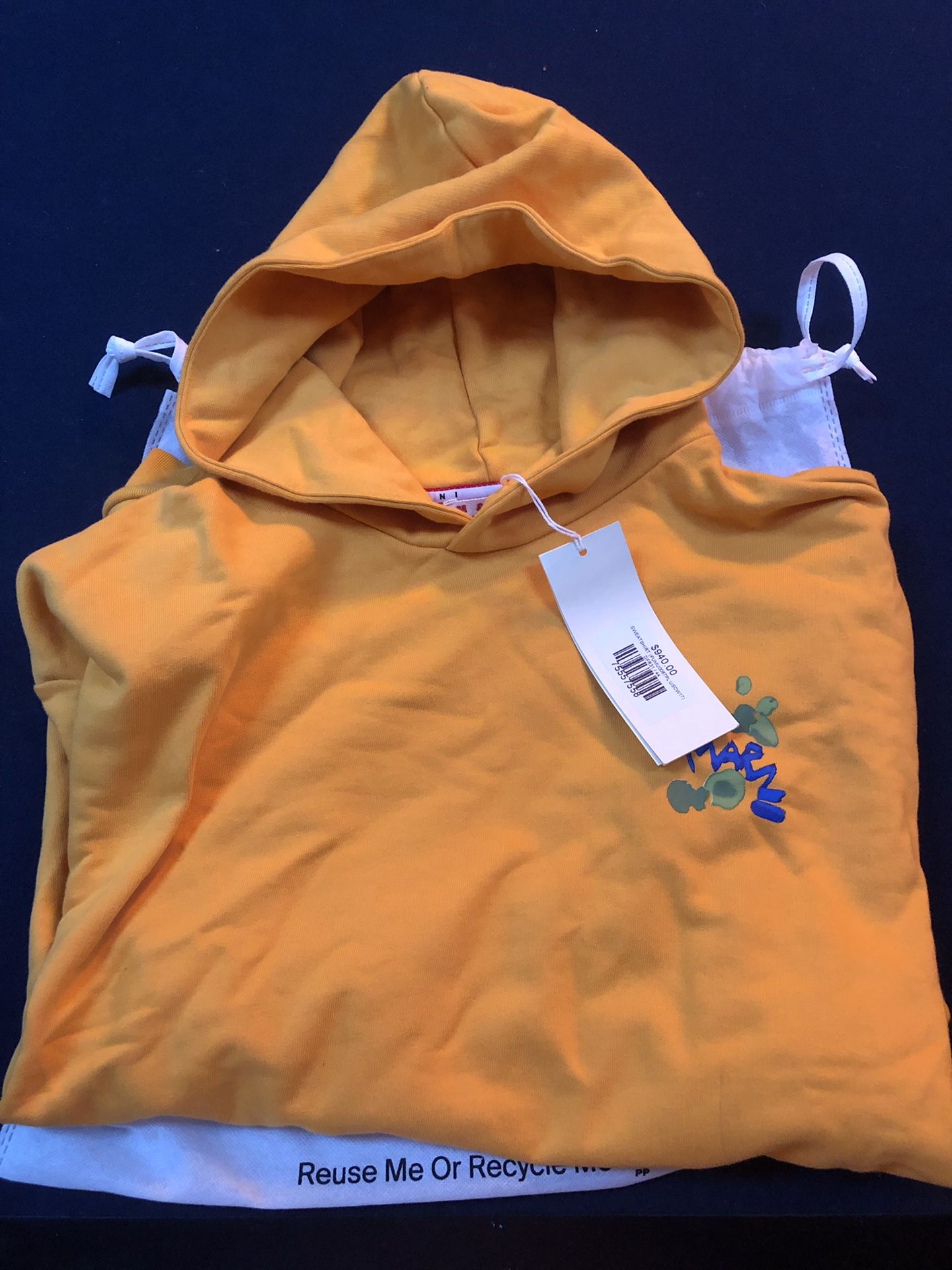 Marni Hoodie Yellow Medium $950 Retail NWT