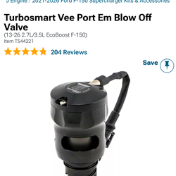 Turbo smart blow off valve