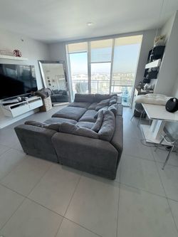 Wayfair Luxecloud Modular Sectional Sofa Gray w Ottoman