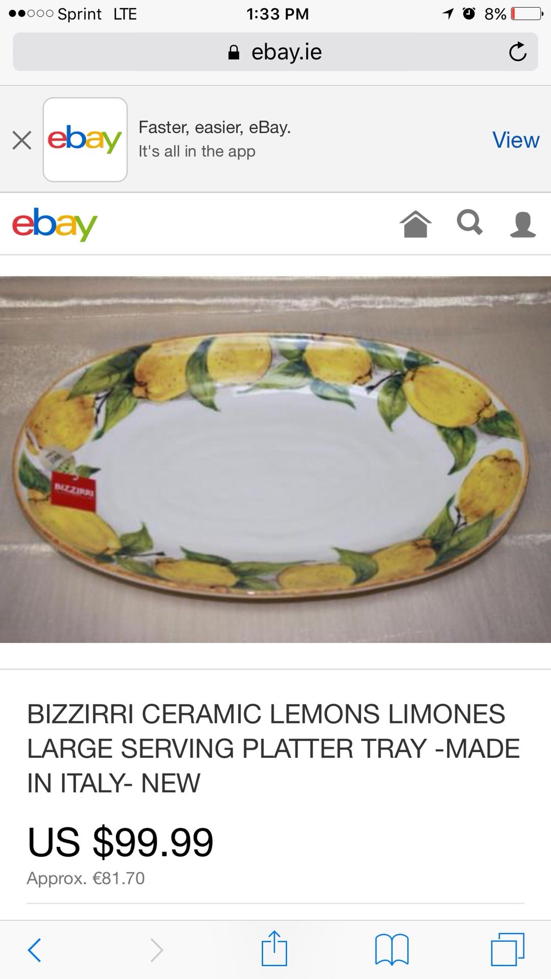 ♥️♠️Ceramic Lemon Limones Bizzirri Platter 🍋🍋