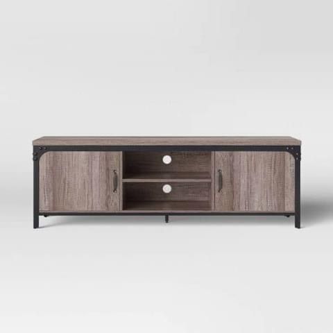 Jackman Industrial Wood TV Stand with Storage Brown - Threshold™