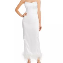 New Satin White Dress With Corset