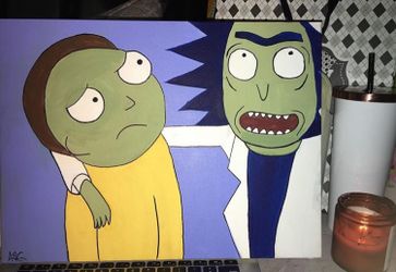Acrylic on canvas rick n morty