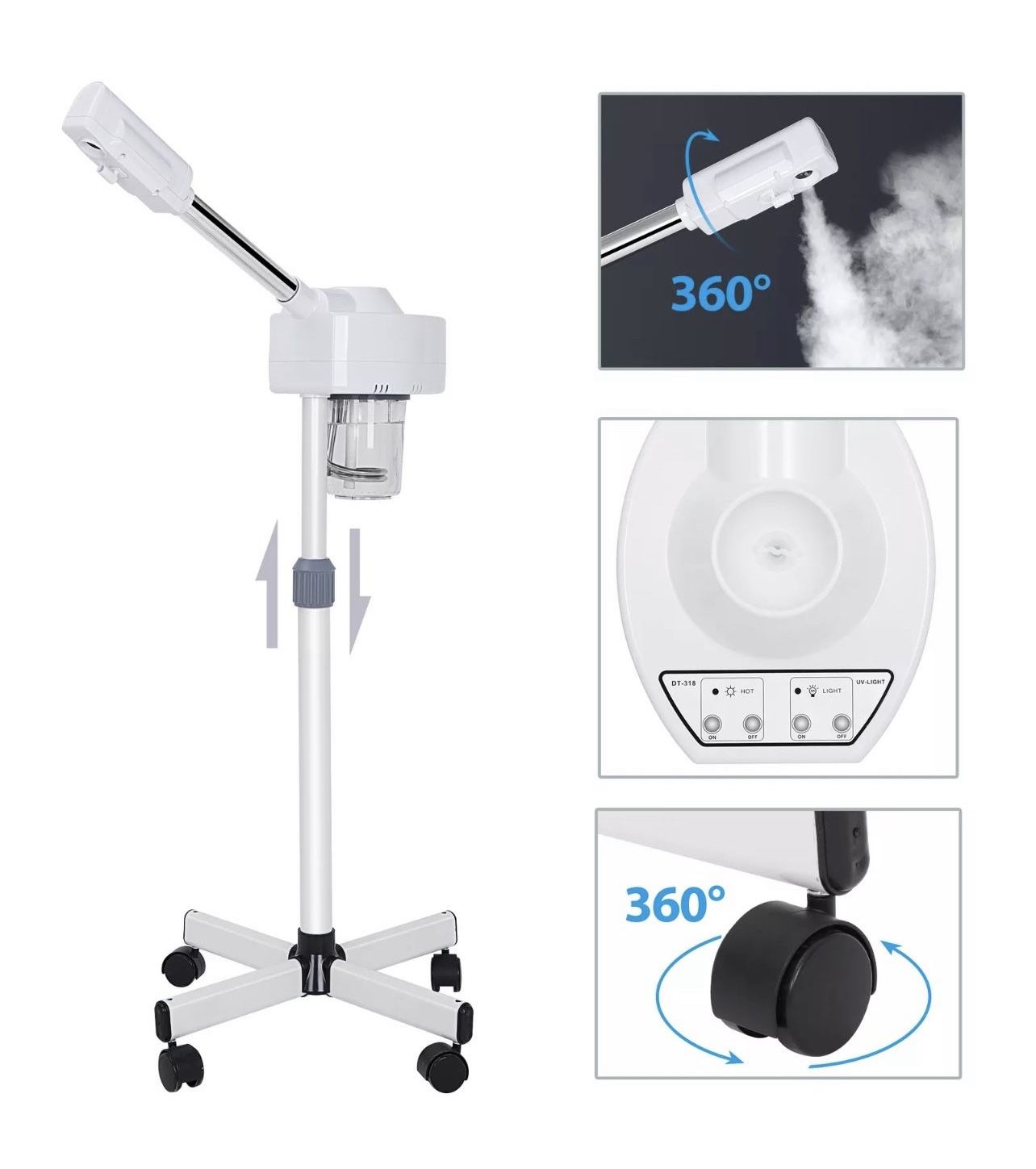 Professional Facial Steamer UV Hot Ozone Beauty Salon Spa Skin Care