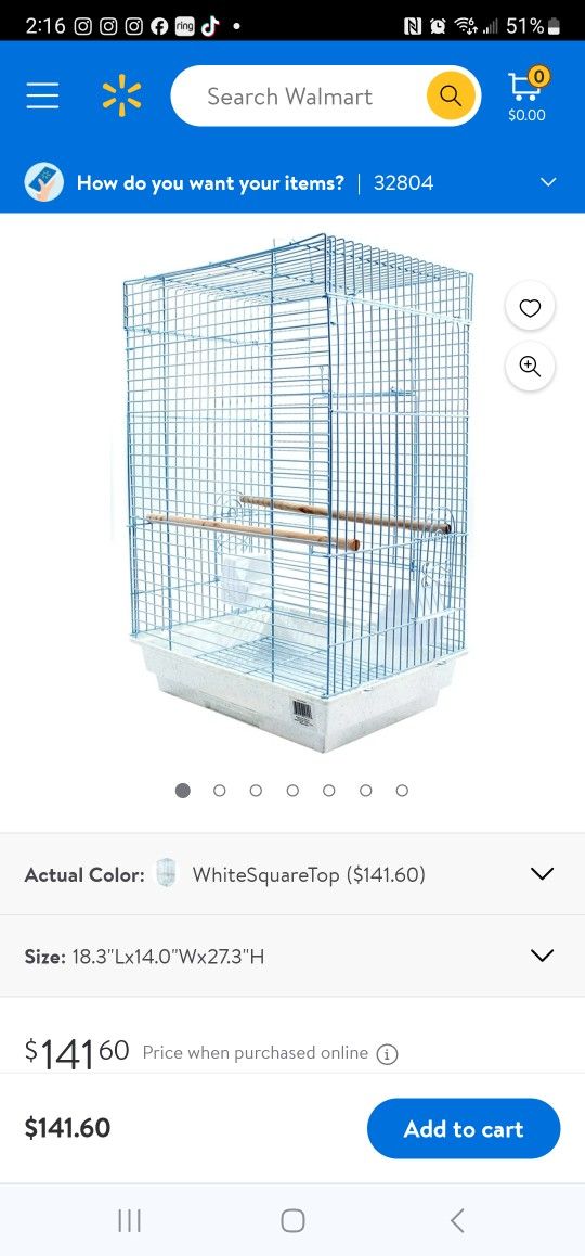 Bird Cage (See Pictures For Details & Measurements)