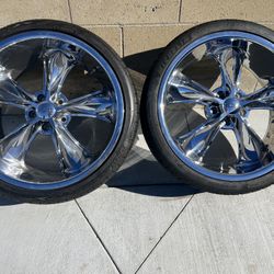 20” Foose Silver Rims w/ Tires – Toyo Rears & Michelin Fronts – Used