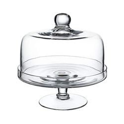 9.5 Inch Handmade Glass Cake Stand With Dome