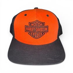 Harley-Davidson Orange Black Trucker Hat 