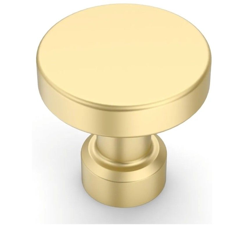 New 10 Pack Brushed Gold Kitchen Cabinet Knobs Single Hole Cabinet Pulls Round Gold Drawer Knobs Dresser Knobs and Pulls for Bathroom Cabinets K0012