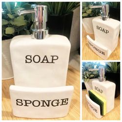 LAST ONE! Brand New! 7.5"  Soap Pump Sponge Holder Combo | SHIPPING IS AVAILABLE