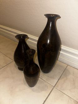 African Home Decor - 3 vases 