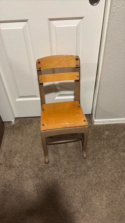 Vintage Wood and Metal School Chair