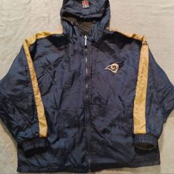 Men's Size Xlarge Reversible Coat Jacket Los Angles Rams Hood Stafford Corum Kupp