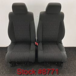 Black Fabric Front Bucket Seats For A 2011 Through 2016 Jeep Wrangler JK 2-door Stock #8771