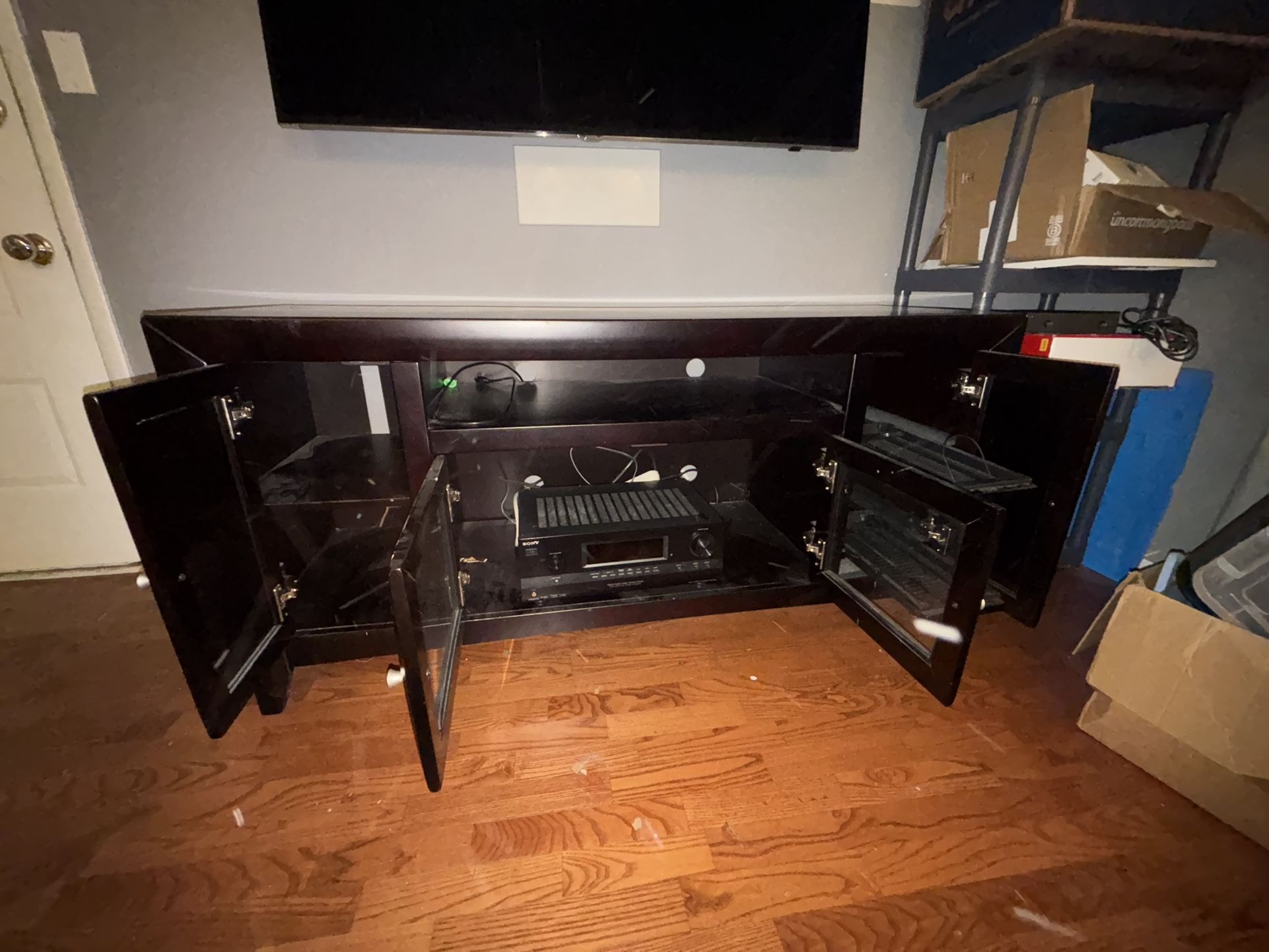 Dark Wood Entertainment Console | Modern Classic Storage