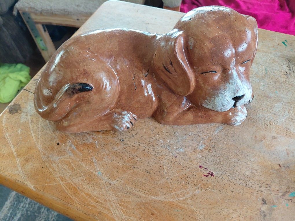 Decorative Puppy Laying Down Garden Decor