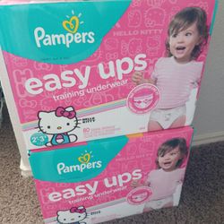 Pampers EASY UPS  Hello Kitty 2T/3T 160 Total Diapers.