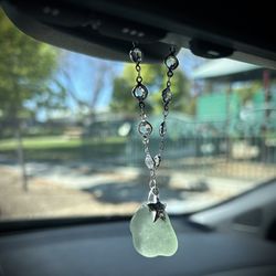 Sea Glass Car Rear View Mirror Decorations 