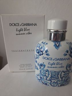 DOLCE GABBANA LIGHT BLUE SUMMER VIBES POUR HOMME 4.2OZ/125ML,  NEW IN BOX