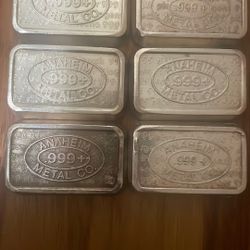 1 Oz. Silver Bars - Anaheim Metal Co. - 1981