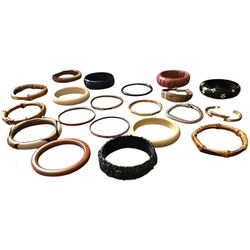 Bangles Bracelets Bamboo Wood Bakelite Etc Lot Of 20 Vintage Old Antique 50s 60s 70s 80s Simple Elegant