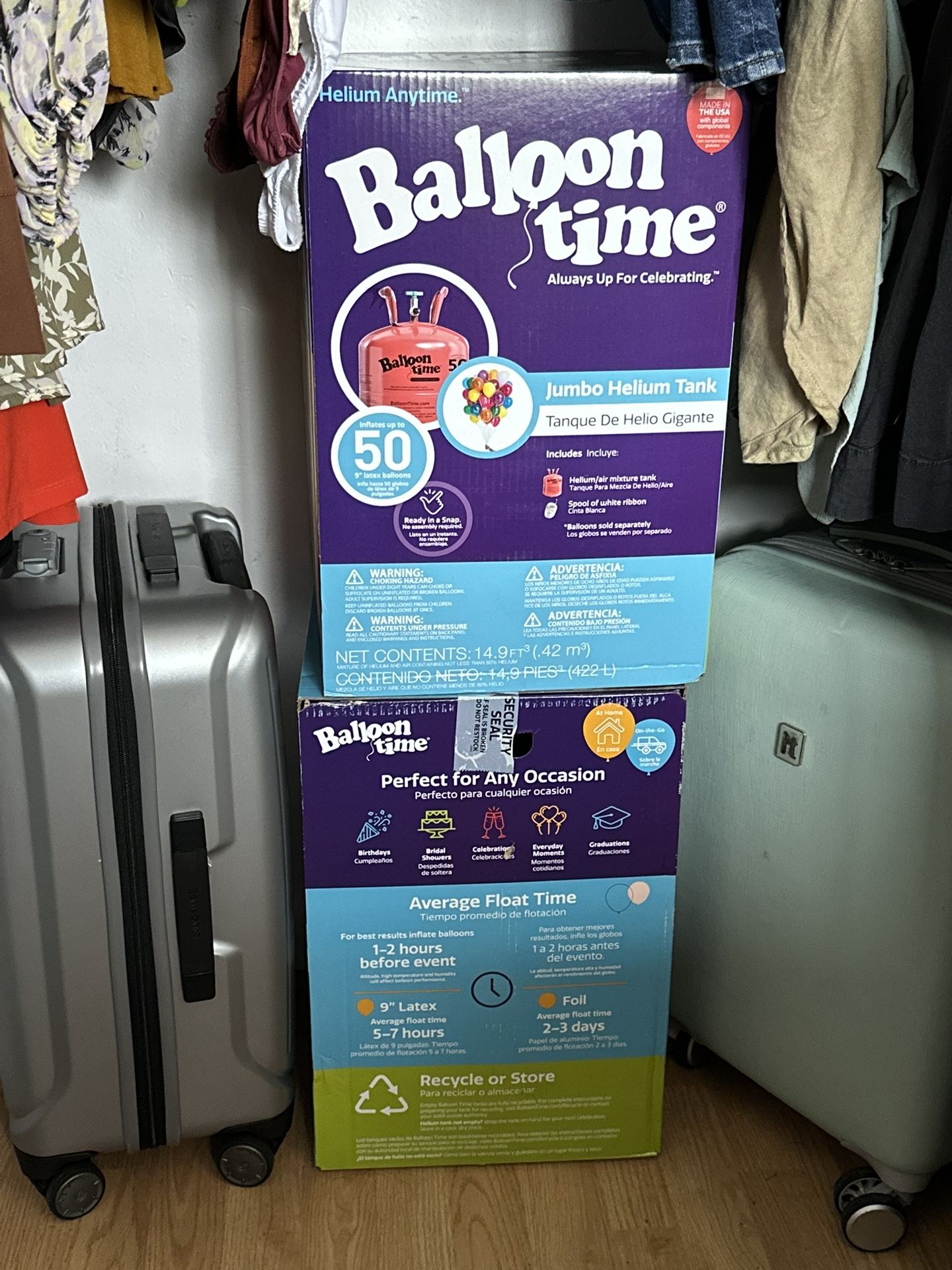 Balloon Time Large Helium Tank 14.9cu ft, 12in