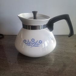 CorningWare Blue Cornflower 6 Cup Coffee Teapot with lid-1960's Vintage