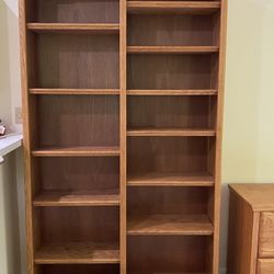 Wood Double Bookshelf