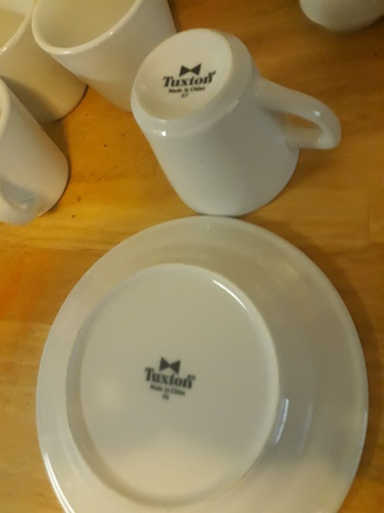 Tuxton Espresso Cups And Plates