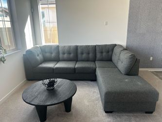 Gray L shaped couch