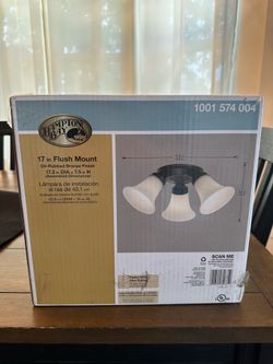 17 in Flush mount oil rubbed bronze finish light