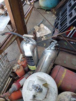 Fire Water Estinguisher Silver Metal 3x 