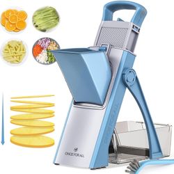 (602) ONCE FOR ALL Upgrade Safe Mandoline Slicer Plus, Biger Size, Adjustable Vegetable Food Chopper Potato Fries Cutter, Detachable Blade, Kitchen Ch