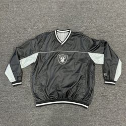 G-III NFL Raiders Men's Reversible V-Neck Pullover Windbreaker Jacket ~ XXL