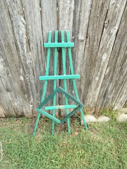 Wooden green garden trellis