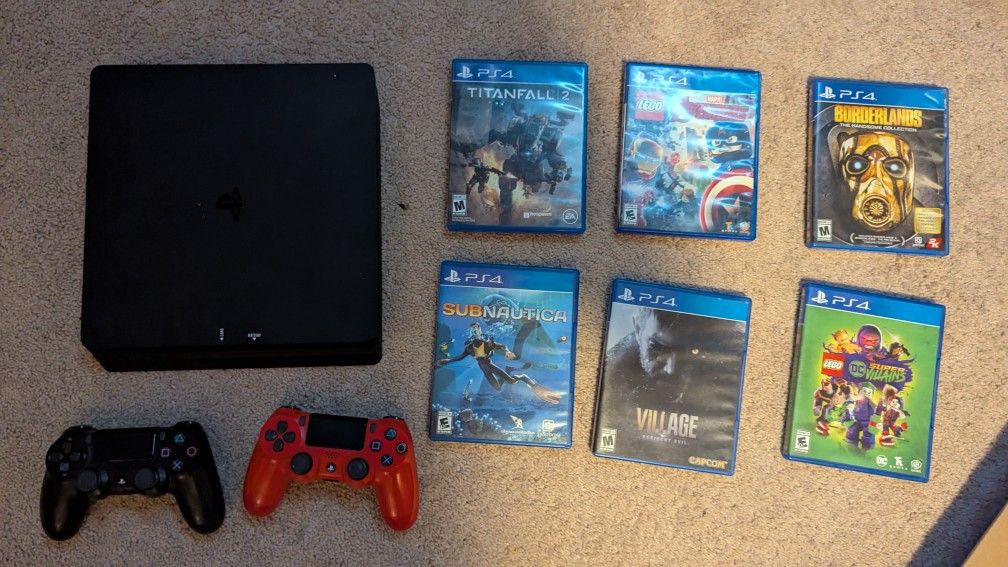 PS4 Slim With Cords