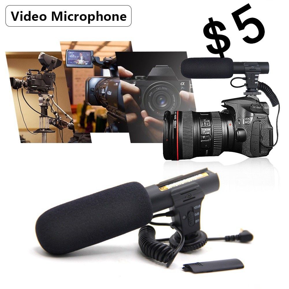 Video Microphone,Photography Interview MIC Microphone Camera universal (3.5mm Interface