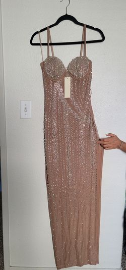 Rhinestone Embellished Maxi Dress with Bustier