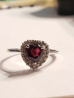 Sterling Silver Red Tourmaline Ring