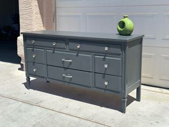 Gray 9-Drawer Wood Dresser